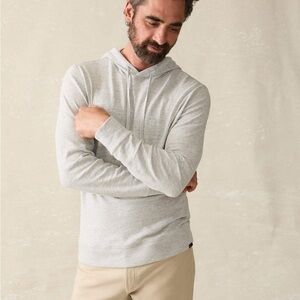*SOLD* FAHERTY Men’s Sunwashed Slub Hoodie Sweatshirt Grey Pullover Hooded Sz M